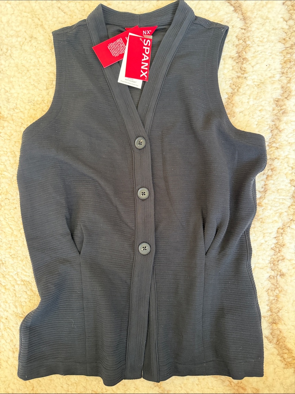 SPANX AirEssentials French Rib Button-Down  Vest NWT Size s